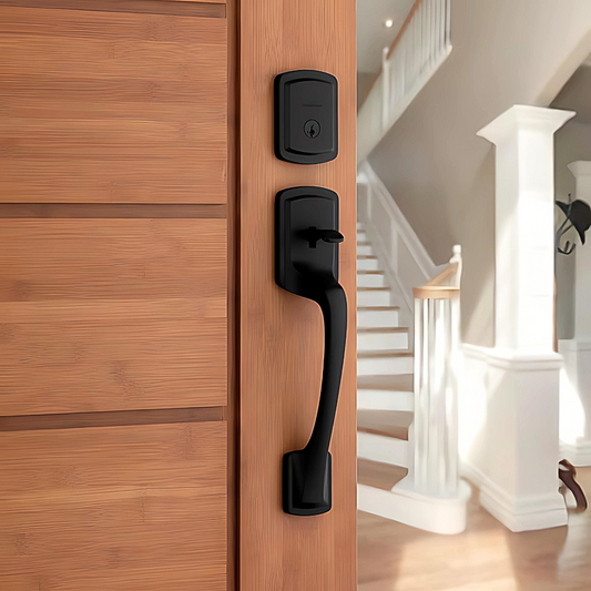 Black Matte Entry Door Handle Set