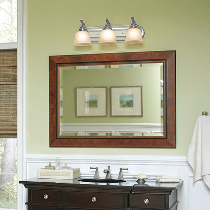 Nickel Three Light Wall Mount Bathroom Light