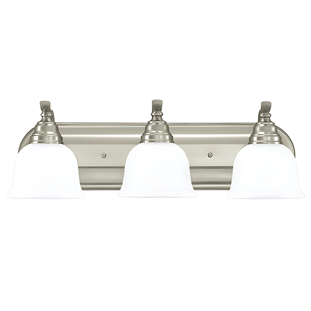 Nickel Three Light Wall Mount Bathroom Light