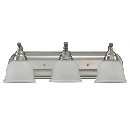 Nickel Three Light Wall Mount Bathroom Light