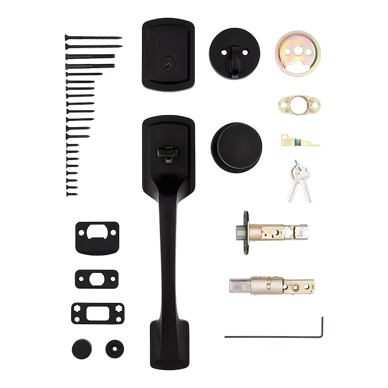 Black Matte Entry Door Handle Set